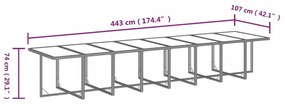 21 részes szürke polyrattan kerti étkezőgarnitúra párnákkal