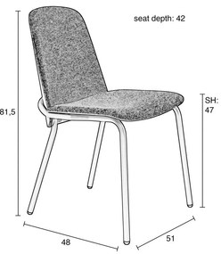 Sötétszürke étkezőszék szett 2 db-os Clip – Zuiver