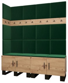 Előszobabútor Amanda 12 (artisan tölgy + zöld). 1085962