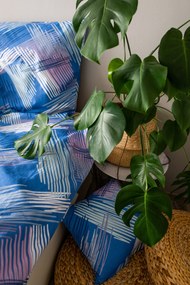 3 részes pamut lepedő Blue righe 200x140cm+90x70cm TiaHome