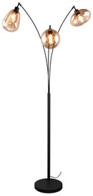 Fekete-narancssárga állólámpa üveg búrával (magasság 200 cm) Lumina – Trio