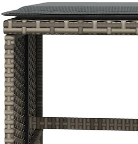 4 db szürke polyrattan kerti szék párnával 40 x 40 x 35 cm