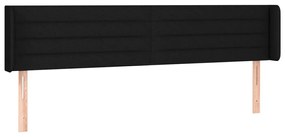 fekete szövet LED-es fejtámla 163 x 16 x 78/88 cm