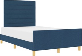 vidaXL Ágykeret fejtámlával Kék 120 x 200 cm szövet