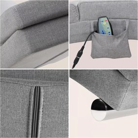 LONDON nyugágy masszázs- és fűtőfunkcióval, 186×55×89cm, szürke Casaria