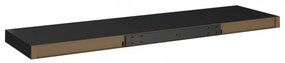 2 db fekete MDF lebegő fali polc 90 x 23,5 x 3,8 cm