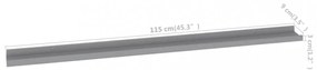 4 db szürke fali polc 115 x 9 x 3 cm