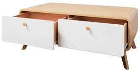 Fehér-natúr színű TV-állvány tölgyfa dekorral 100x40 cm Caitlin – Støraa