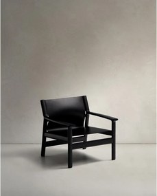 Fekete bőr fotel Jan – Kave Home