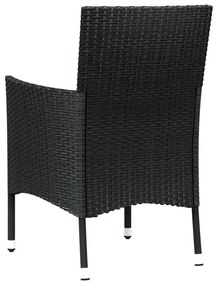 4 db fekete polyrattan kerti szék párnákkal (csak Egyesült Királyság/Írország/FI/NO)