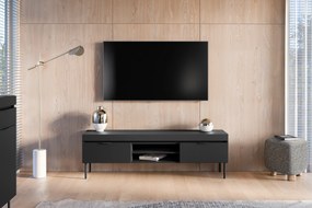 Sentia 157 TV-szekrény fém lábakkal - fekete / fekete