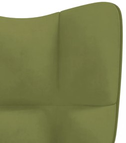 világoszöld bársony hintaszék lábtartóval