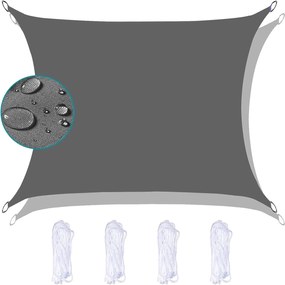 Napvitorla 4x5M Vízálló Napellenző Uv Kerti Árnyékoló