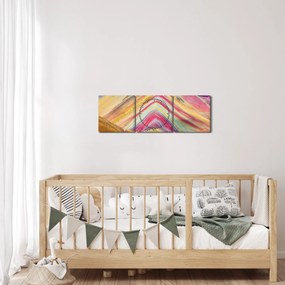 Kép - Rainbow Mountain, Peru (órával) (90x30 cm)