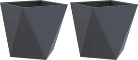 vidaXL Növénytartó 2 pcs Antracit 40 x 40 x 40 cm Acél