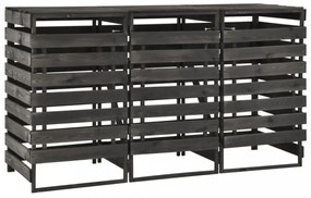 festett tömör fenyőfa tripla kerekeskuka-tároló 210x75x121 cm