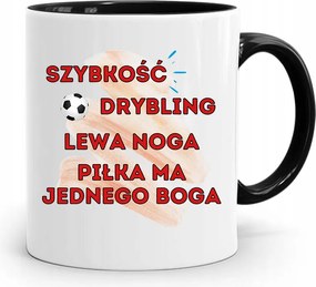 Fekete Bögre Labdarúgónak A Labdának Egy Istene Van, fényképes nyomtatással