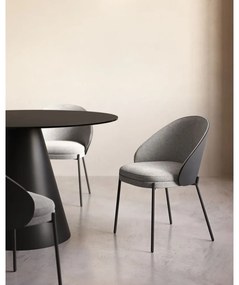 Fekete-szürke kárpitozott étkezőfotel Eamy – Kave Home