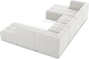 Fehér buklé sarokkanapé (U alakú) Aloha – Makamii