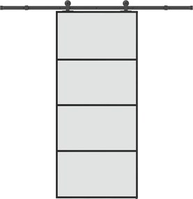 vidaXL ESG üveg és alumínium tolóajtó fémszerelvény-szettel 90x205 cm