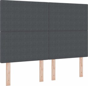 vidaXL LED ágytámla LED -es lámpákkal Sötétszürke 160 cm Poliészter