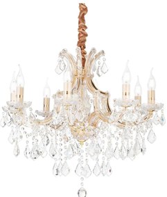 Ideal Lux - Kristály csillár láncon NAPOLEON 8xE14/40W/230V átm. 67 cm arany