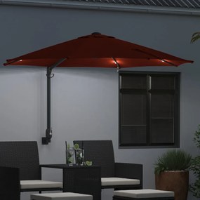 Falra Szerelhető Kert Napernyő LED-del Terrakotta 248 cm