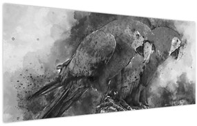 Kép - Akvarell papagájok (120x50 cm)