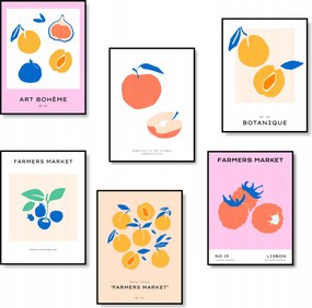 Poszter Absztrakt 6 db-os Konyhai Fali Dekoráció Szett A4 *Sok minta*