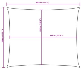 fehér téglalap alakú oxford-szövet napvitorla 3 x 4 m