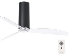 FARO 32036 - Mennyezeti ventilátor TUBE FAN fekete/átlátszó á. 128 cm + távirányító