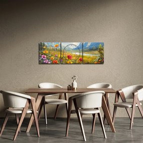 Kép - Festett táj (órával) (90x30 cm)