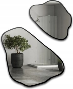 Morion szabálytalan tükör szett fekete keretben 80x99 dekoratív