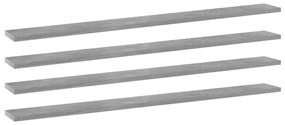 4 db betonszürke szerelt fa könyvespolc 100 x 10 x 1,5 cm