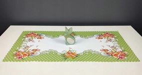 Húsvéti futópad 40x85 nyuszi húsvét Zöld Oldal Virágok húsvéti tojás
