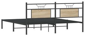 sonoma tölgy színű szerelt fa ágykeret matrac nélkül 183x213 cm