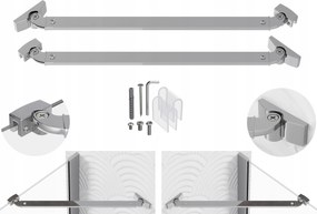 Zuhanykabin tartó konzol króm szögletes 37CM üveghez 6MM 2 db-os szett