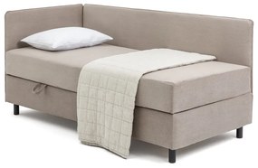 Szürkésbarna kárpitozott ágyneműtartós egyszemélyes ágy matraccal 120x200 cm Avela – Bonami Selection