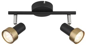 Globo 57917-2G - Spotlámpa  MASON 2xGU10/25W/230V fekete/arany