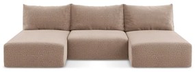 Világosbarna kinyitható-tárolóhelyes sarokkanapé Kalena – Makamii
