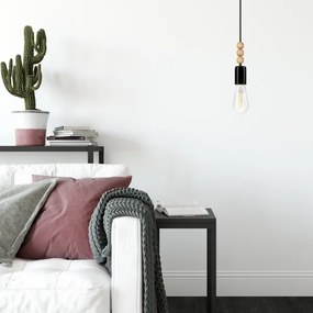 Simon függeszték 1xE27/60W/230V fekete/cseresznye