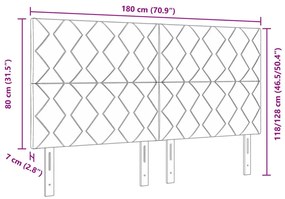 Fejtámla Gyémánt Blokkos Dizájn Sötétszürke 180 cm Bársony