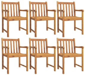 vidaXL 6 db tömör akácfa kerti szék 56 x 55,5 x 90 cm