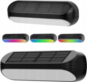 Napelemes LED-es homlokzati lámpatest Kerti fali lámpa Szürkület érzékelő