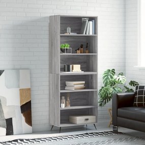 szürke sonoma szerelt fa magasszekrény 69,5x32,5x180 cm