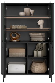 Vesper vitrin 103 cm - fekete / fekete lábak