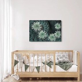 Kép - Zöld virágok (90x60 cm)