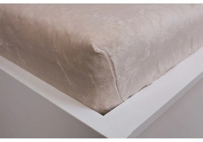 Krémszínű gumis mikroflanel lepedő 180x200 cm Basic – Jerry Fabrics