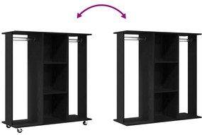 Gardrób Kerekekkel Fekete Tölgy 102x38x110 cm Mérnöki Fa