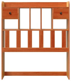 viaszbarna tömör fenyőfa fejtámla tárolóval 75 cm